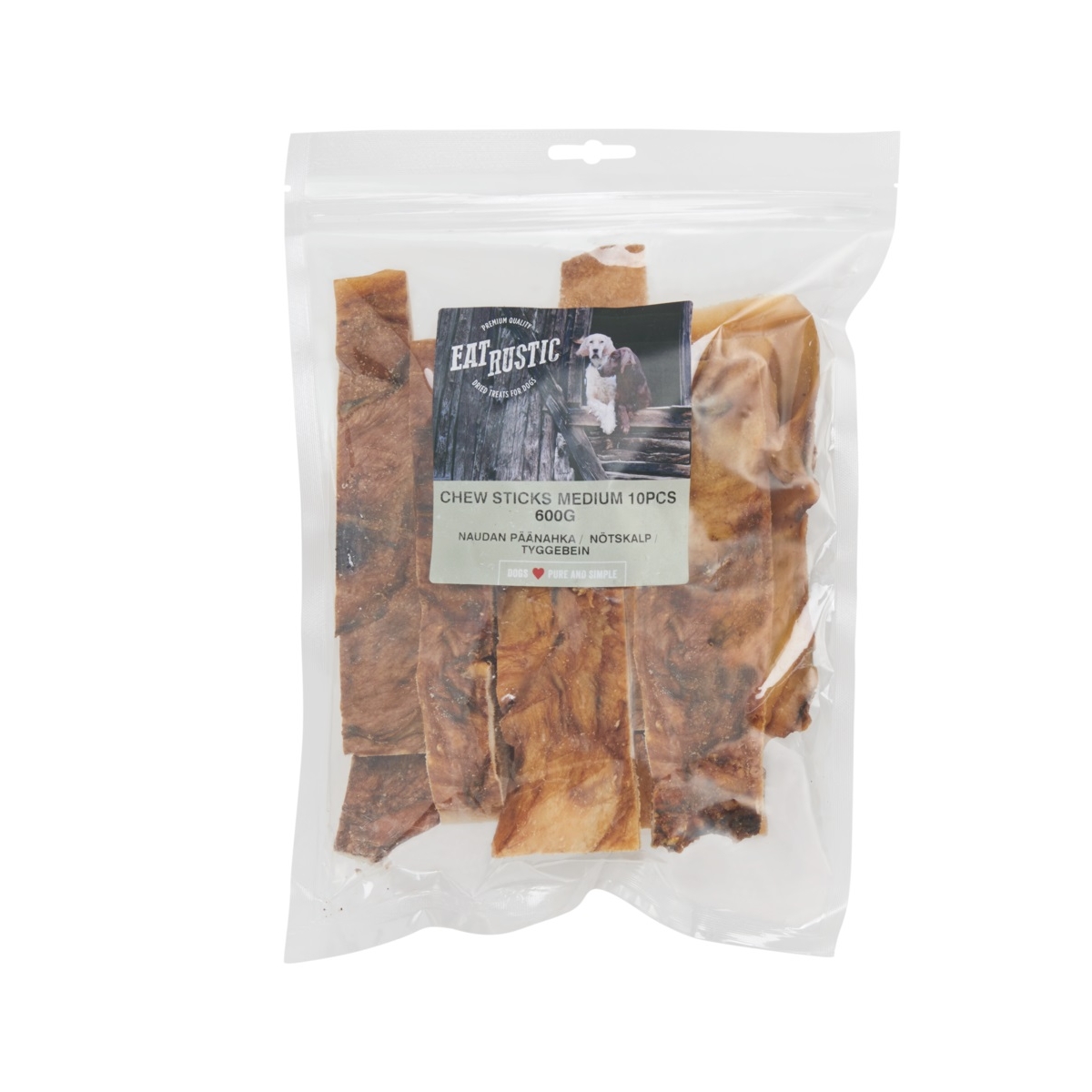 EAT RUSTIC Liellopa galvas āda, dabīgs gardums suņiem, M, 10gb - Produkta attēls
