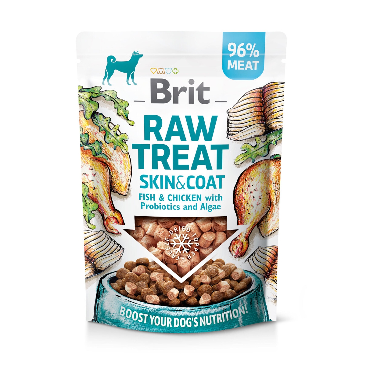 BRIT Raw Skin & Coat gardumi suņiem, vista/zivs, 40g - Produkta attēls