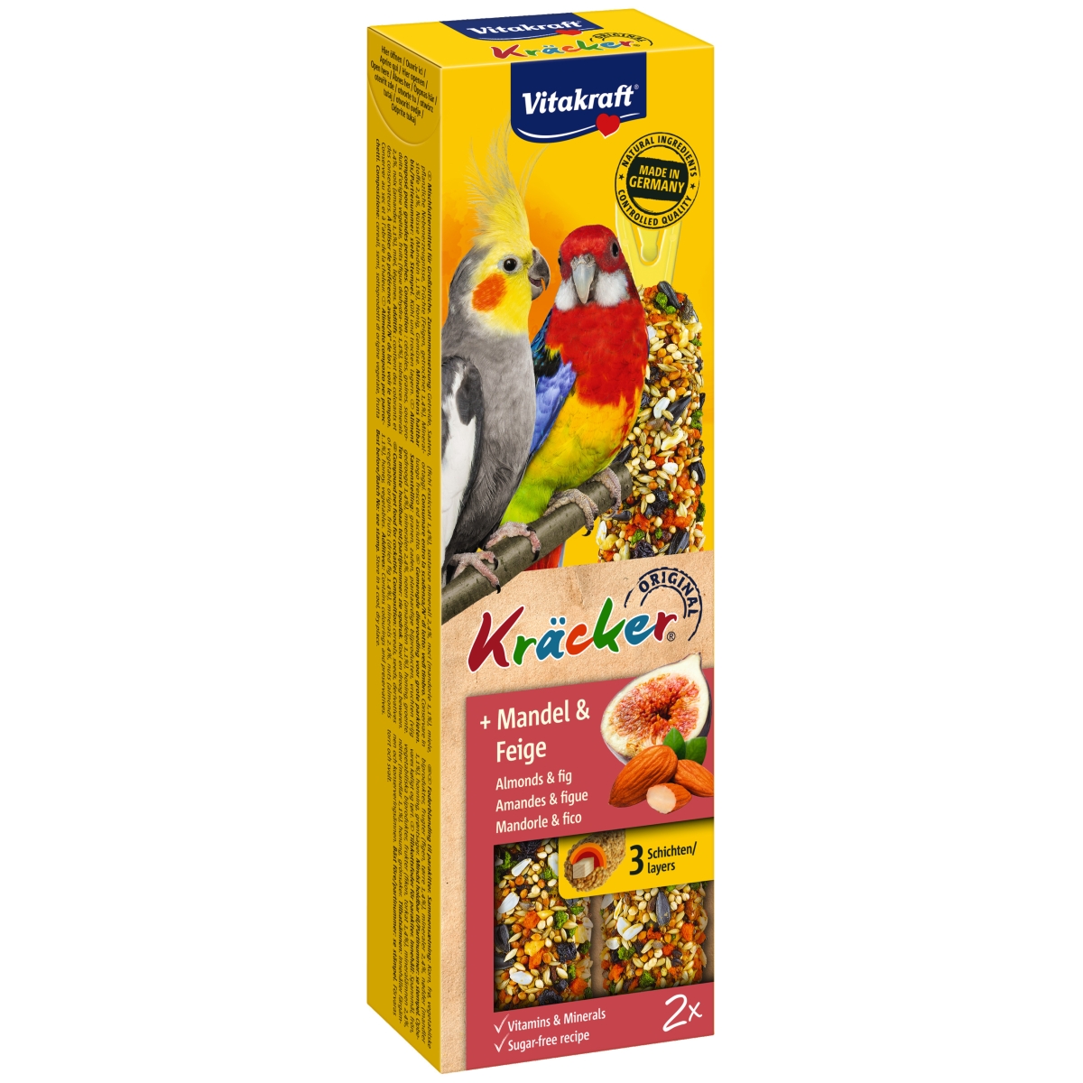 VITAKRAFT KRÄCKER gardums papagaiīem mandeles/vīģes, 2gb - Produkta attēls