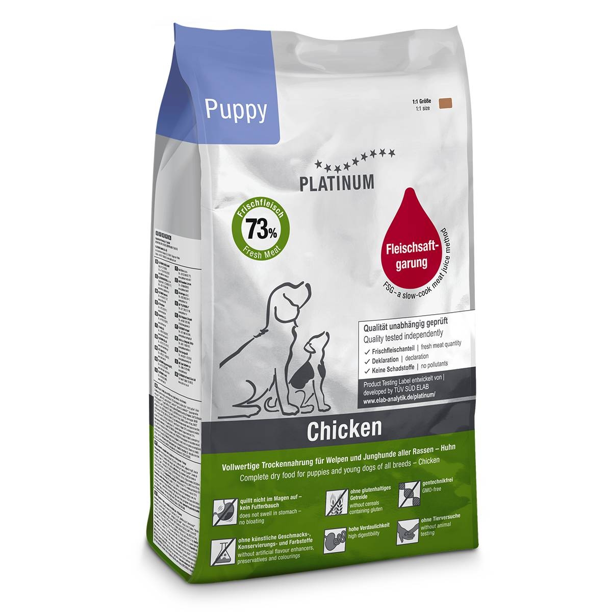 PLATINUM Puppy sausā barība kucēniem, vista, 1,5kg - Produkta attēls
