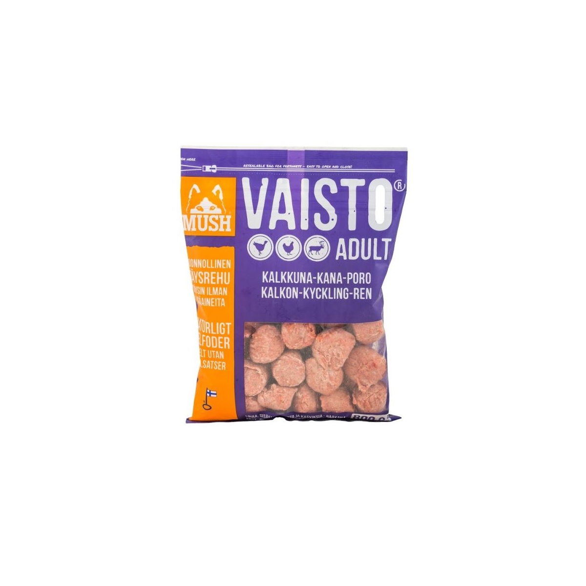 Mush Vaitso suņu barība ar putnu un aļņa gaļu, 800g - Produkta attēls