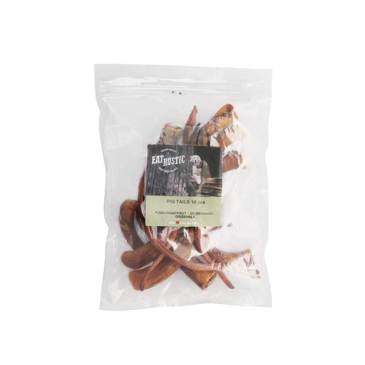 EAT RUSTIC gardums suņiem, cūkas aste, 250g - Produkta attēls