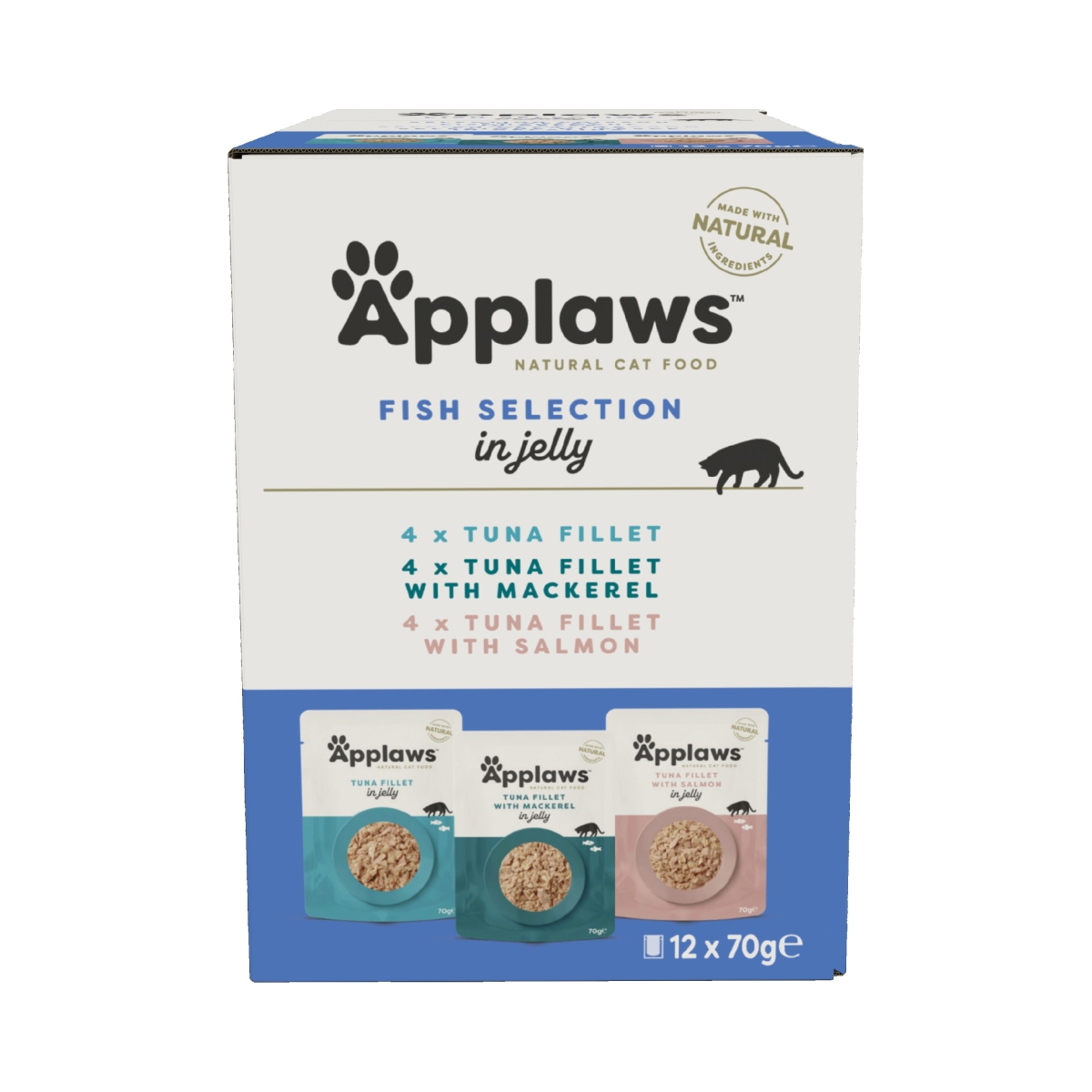 APPLAWS Zivju izlase želejā, mitrā barība kaķiem 70gx12gb - Produkta attēls