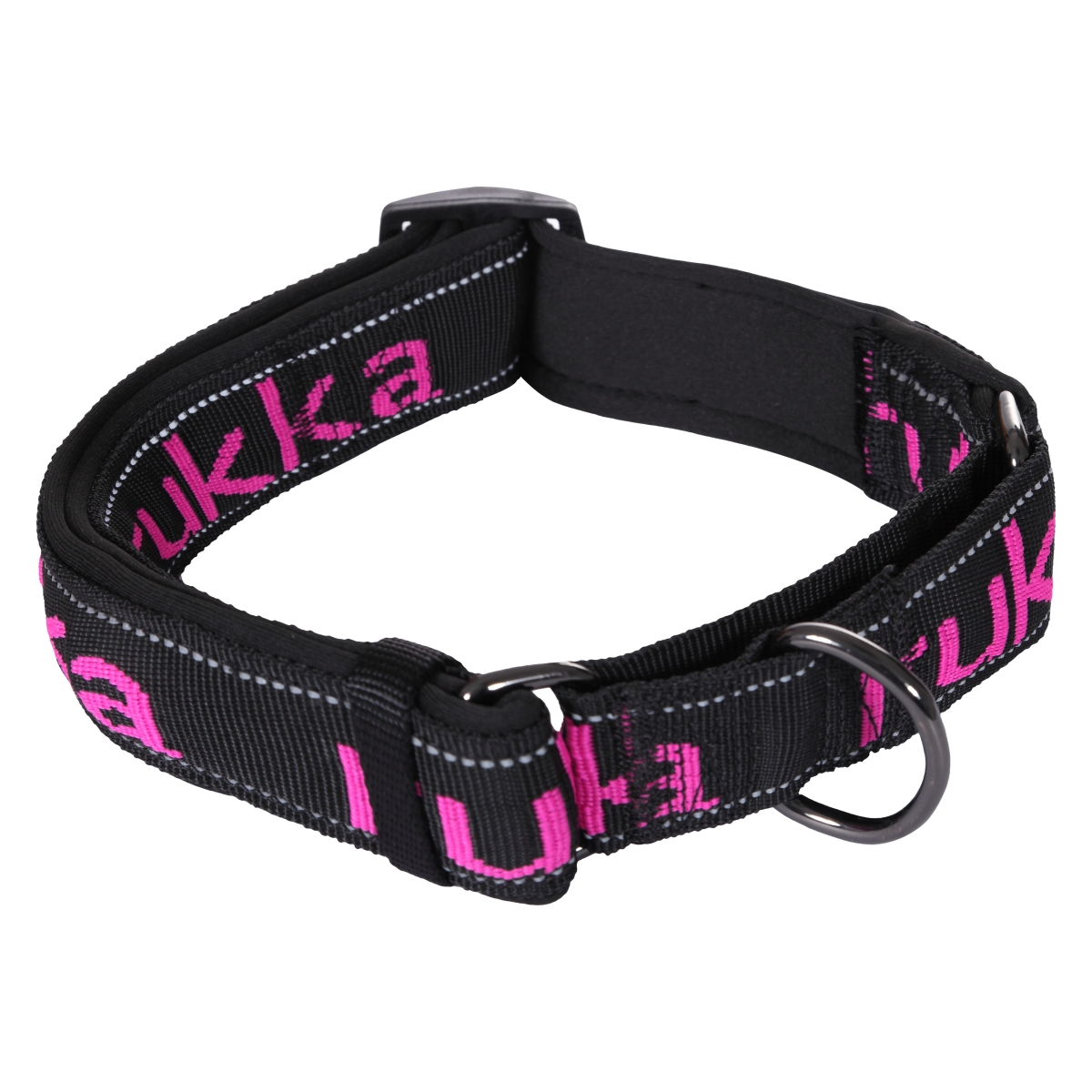 Rukka Solid Web kakla siksna, S izmērs, 25 mm/30-40 cm, melna/rozā - Produkta attēls 1
