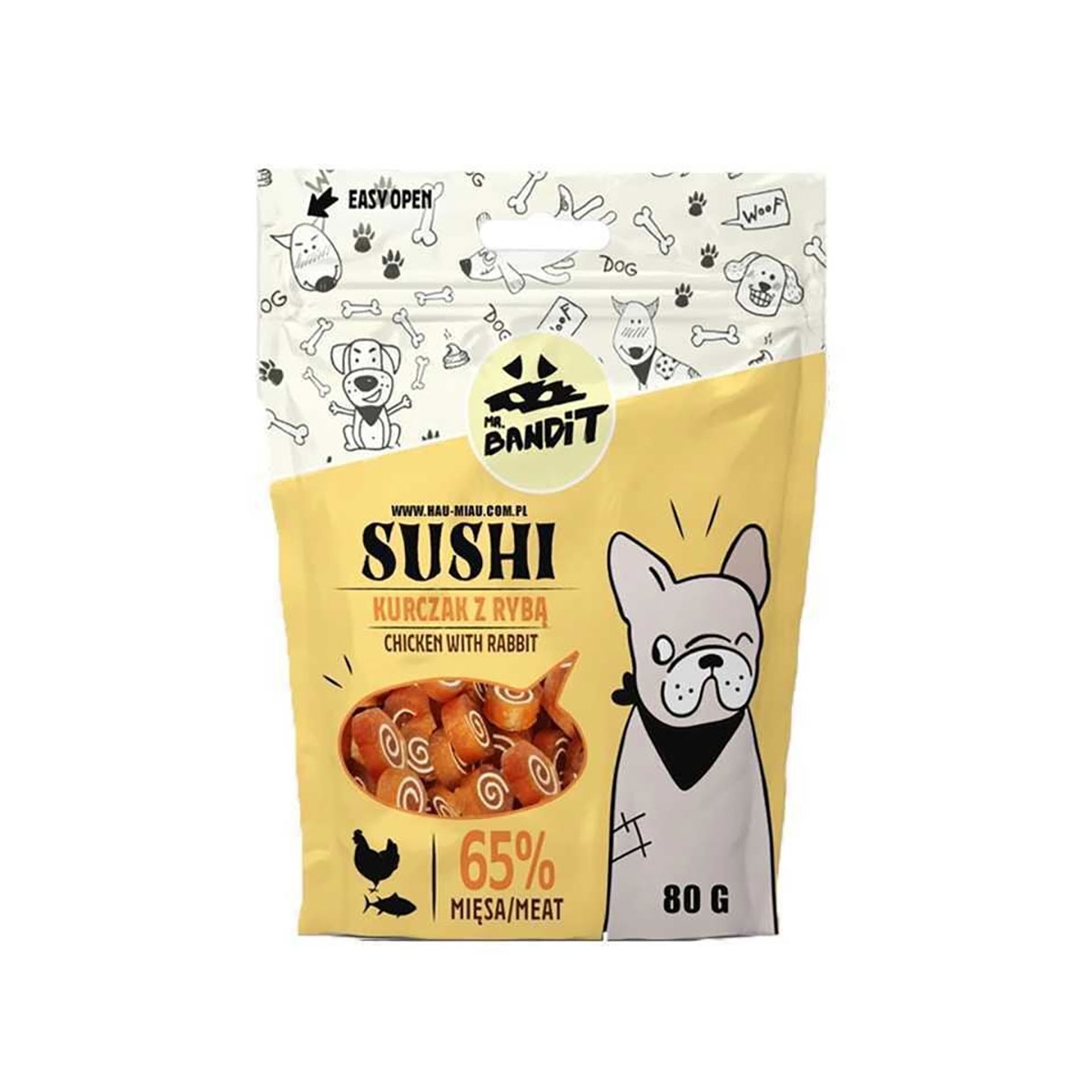 MR. BANDIT Sushi rolli vistas gaļa/zivs 80 g - Produkta attēls