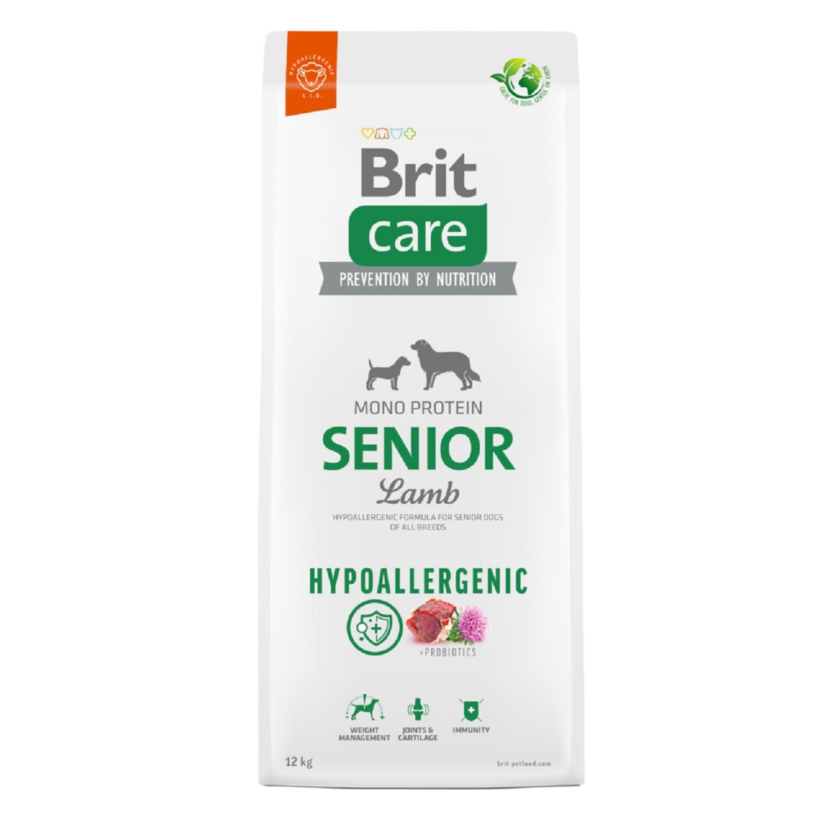 BRIT Care Hypoallergenic sausā barība suņiem senioriem, jērs/rīsi,12kg - Produkta attēls