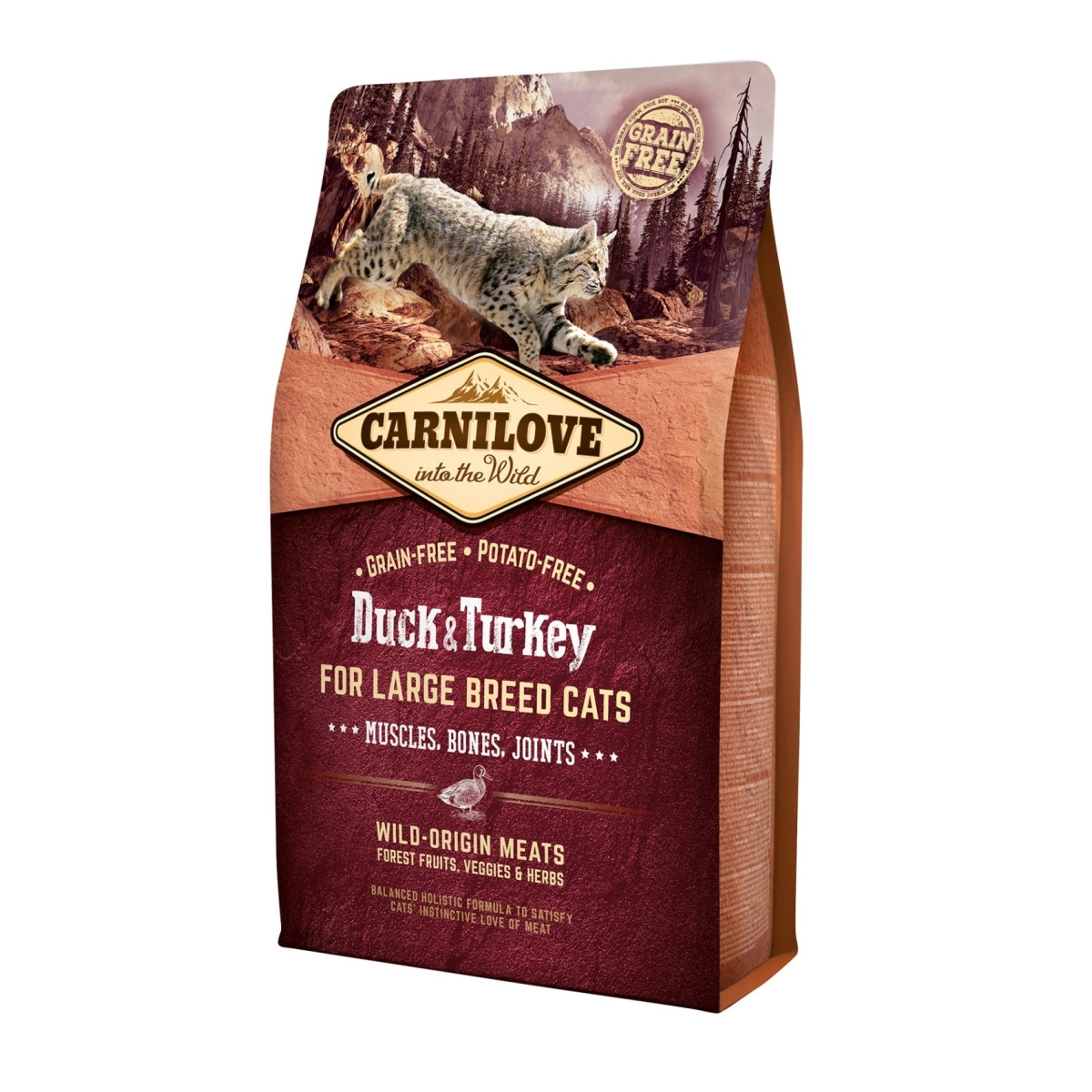CARNILOVE Large sausā barība kaķiem pīle/tītars 6kg - Produkta attēls