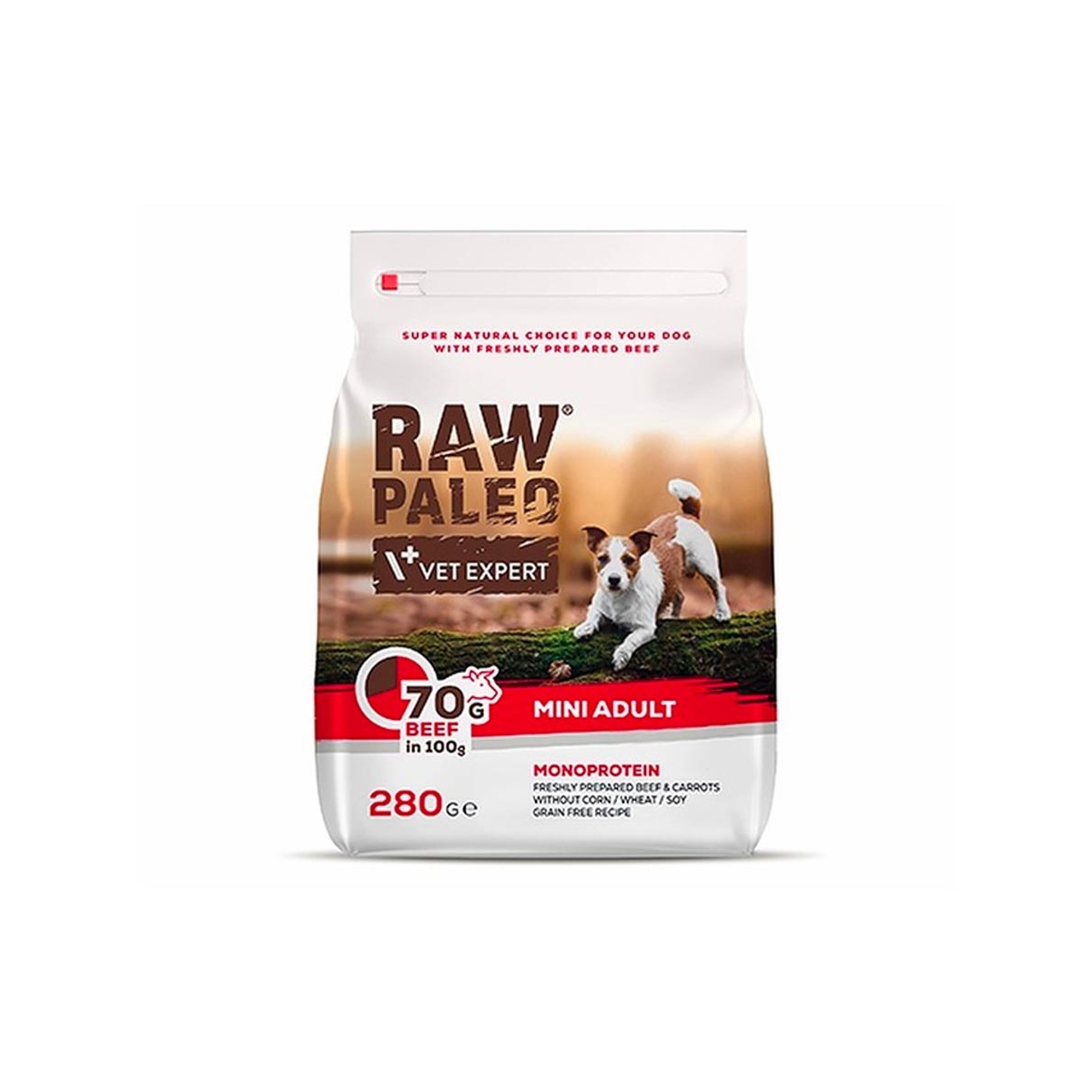 Raw Paleo suņu sausā b mini liellops 280 g - Produkta attēls