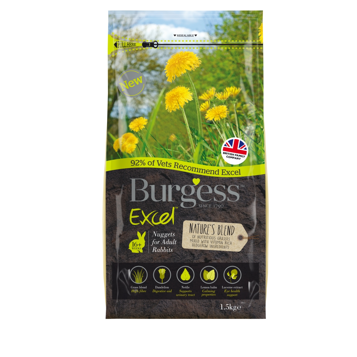 Burgess Excel Nature'S Blend Pieaugušiem Trušiem 1,5 kg - Produkta attēls