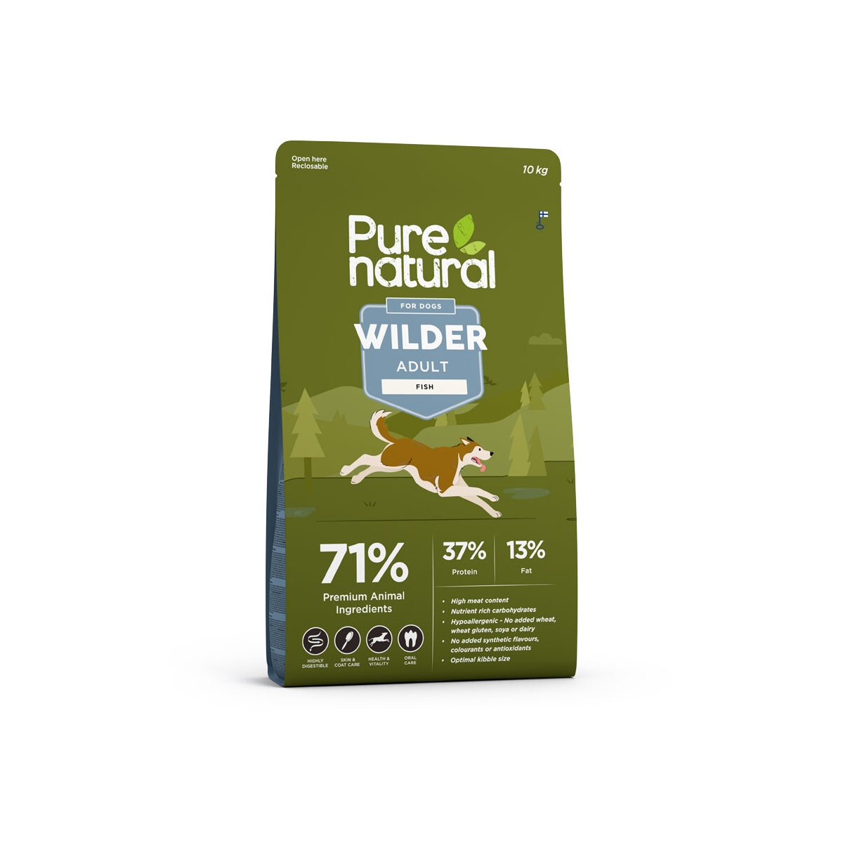 PURENATURAL Wilder sausā barība suņiem, zivis, 10kg - Produkta attēls