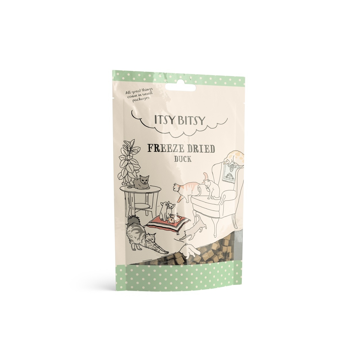 ITSY BITSY liofilizēti kārumi kaķiem, pīle, 40g - Produkta attēls