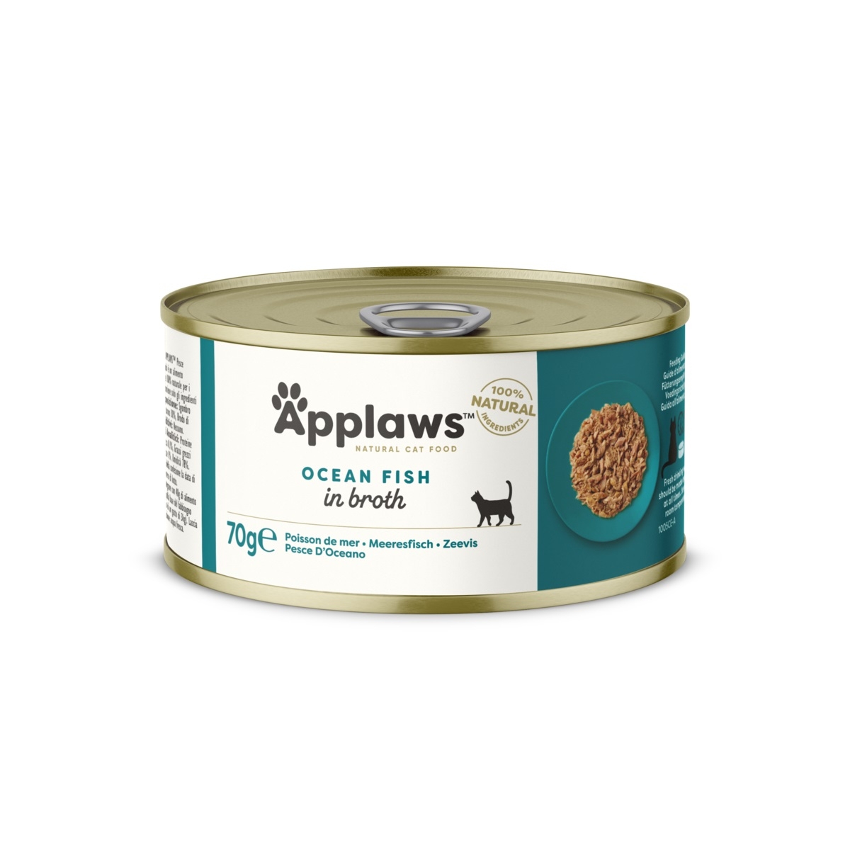 APPLAWS mitrā barība kaķiem, okeāna zivis buljonā, 70g - Produkta attēls