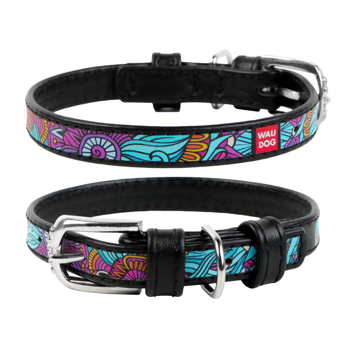 COLLAR KOERA KAELARIHM WAUDOG SUMMER 12MM19-25CM MUST # - Produkta attēls