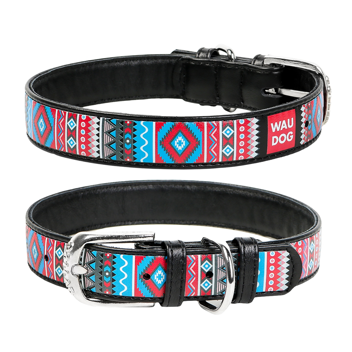Collar suņu kakla siksna Waudog Ethno 12 mm 19–25 cm, melna - Produkta attēls
