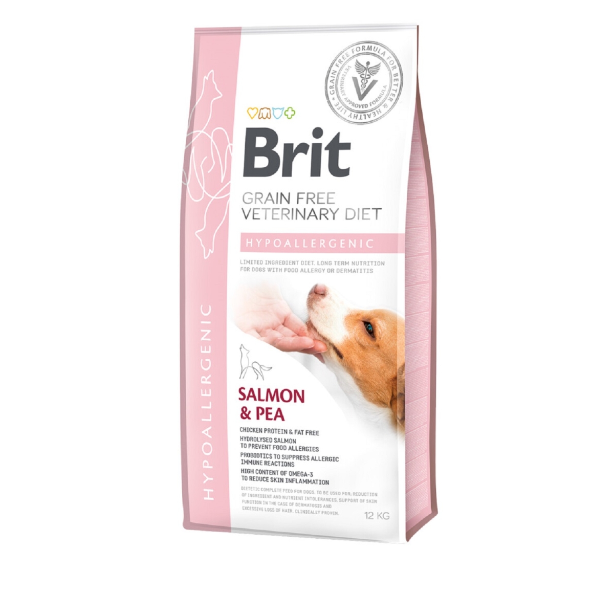 BRIT GF VD Hypoallergenic sausā barība suņiem, lasis/zirņi, 12kg - Produkta attēls