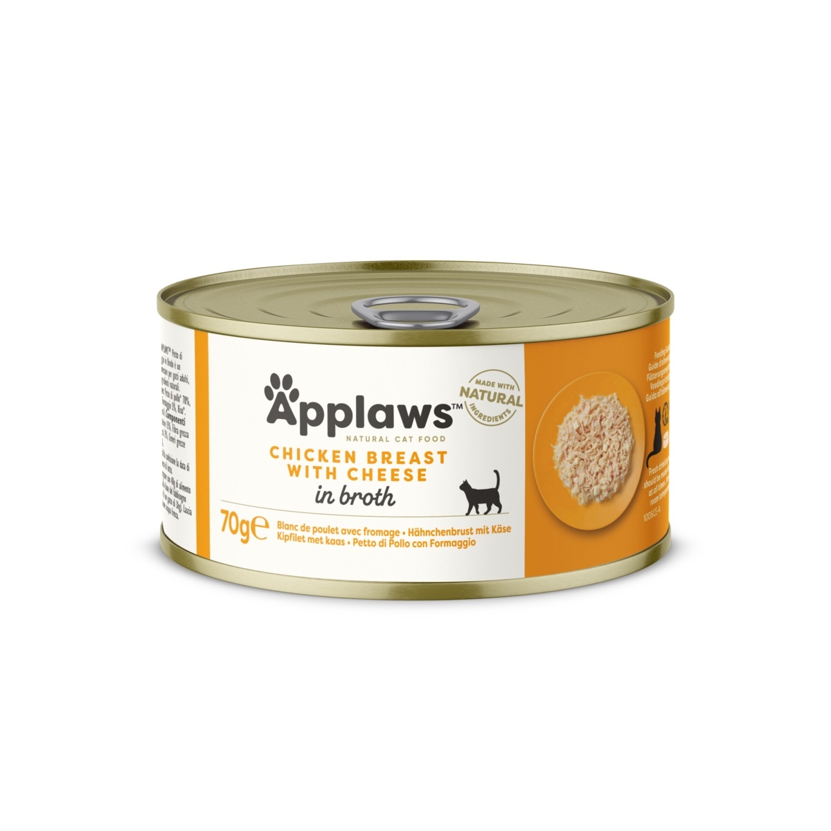 APPLAWS mitrā barība kaķiem, vista/siers buljonā, 70g - Produkta attēls