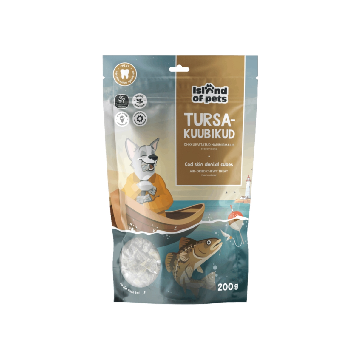 ISLAND OF PETS Mencas ādas kubiņi, 200g - Produkta attēls
