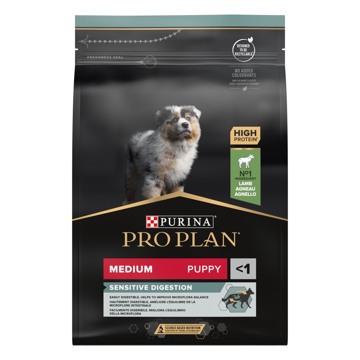 PRO PLAN Puppy Medium SensDigest sausā barība kucēniem, jērs, 3kg - Produkta attēls