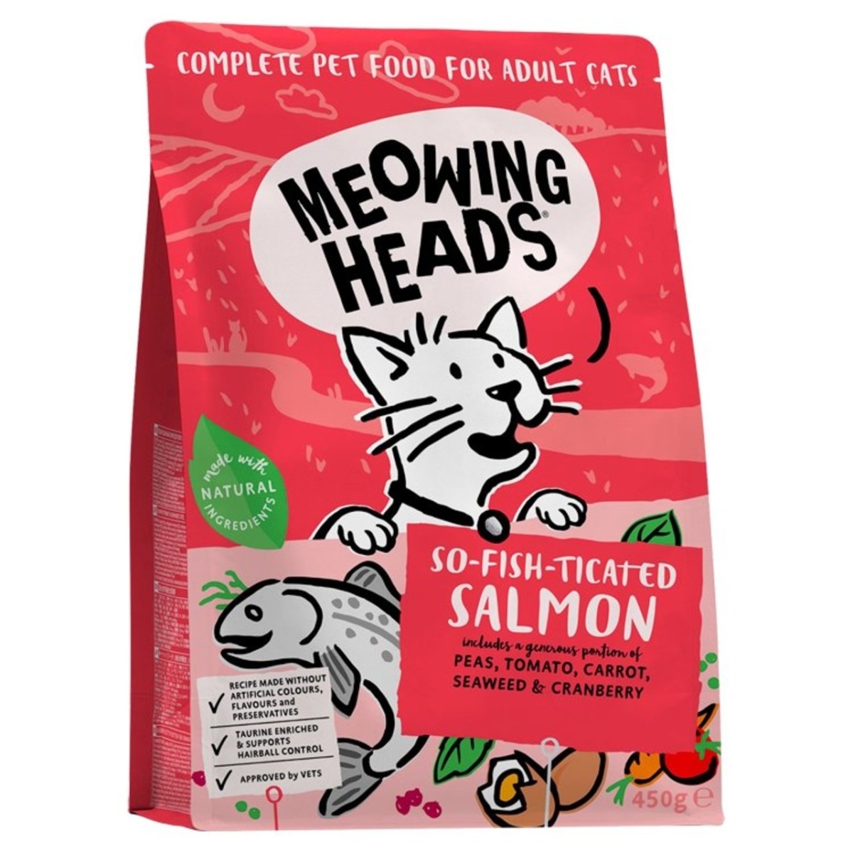 MEOWING HEADS SoFishTicated Salmon sausā barība kaķiem, lasis, 450g - Produkta attēls