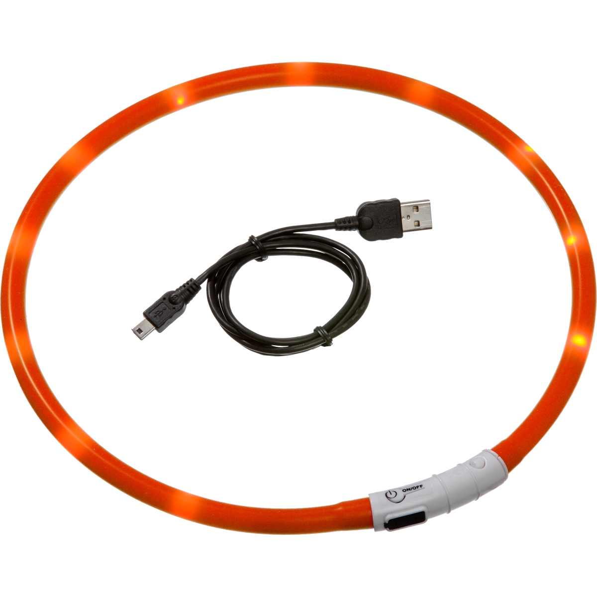 FLAMINGO Visio Led kakla siksna 70cm, sarkana - Produkta attēls