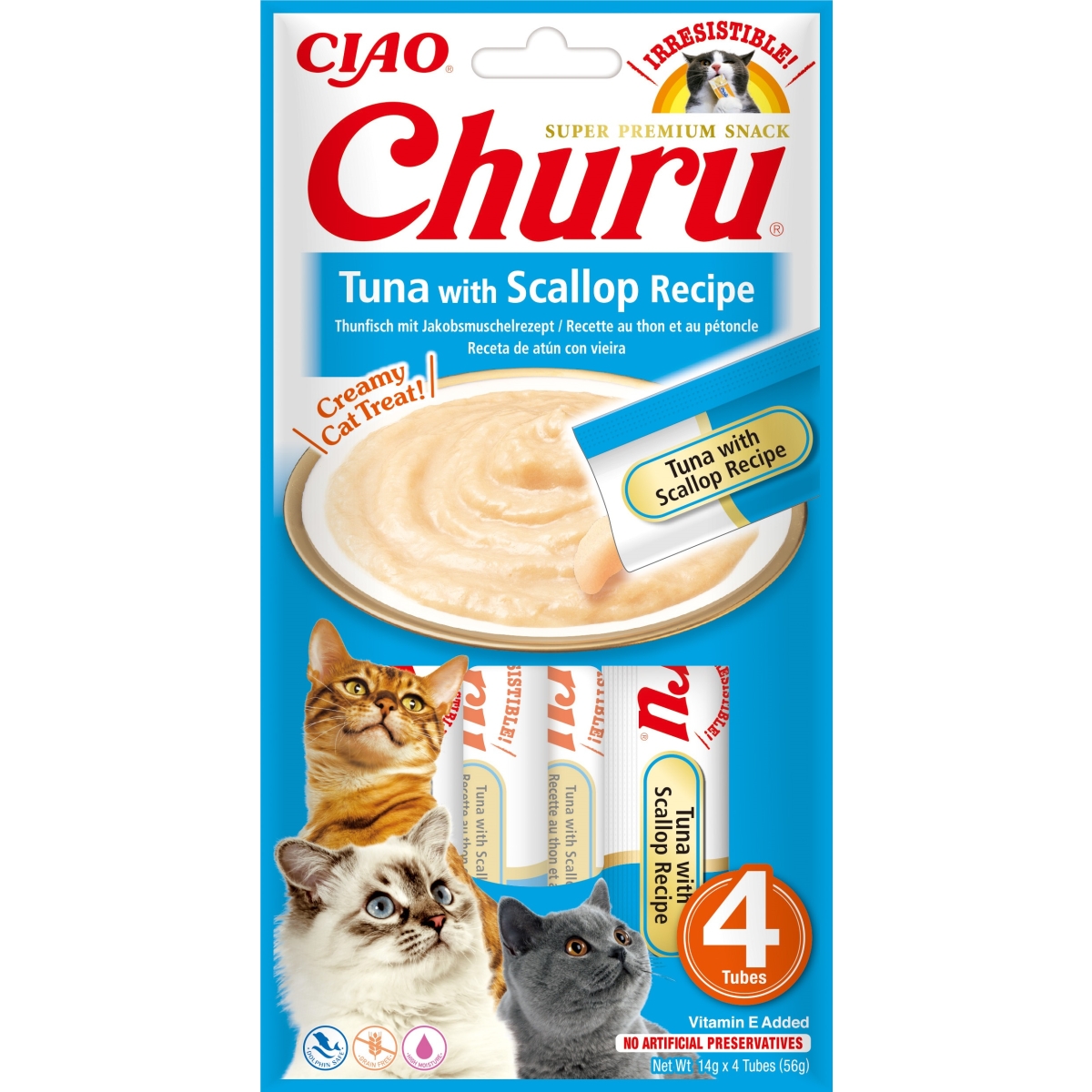 Churu biezenis kaķiem tuncis/ķemmītes 14gx4 N1 - Produkta attēls