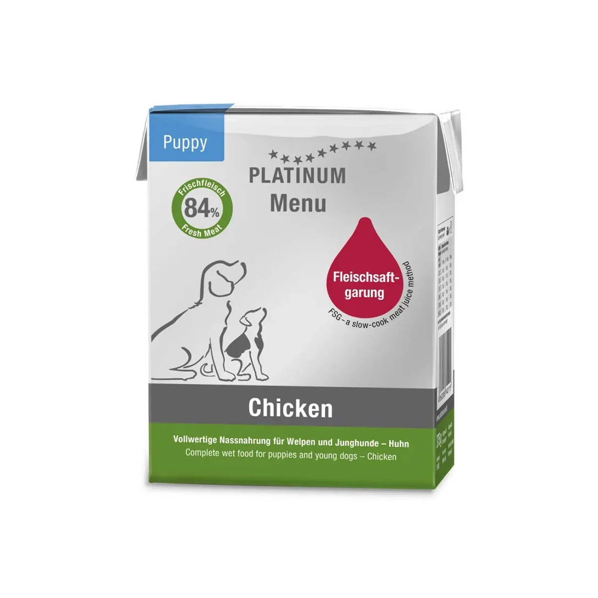 PLATINUM Puppy mitrā barība kucēniem, vista, 375g - Produkta attēls