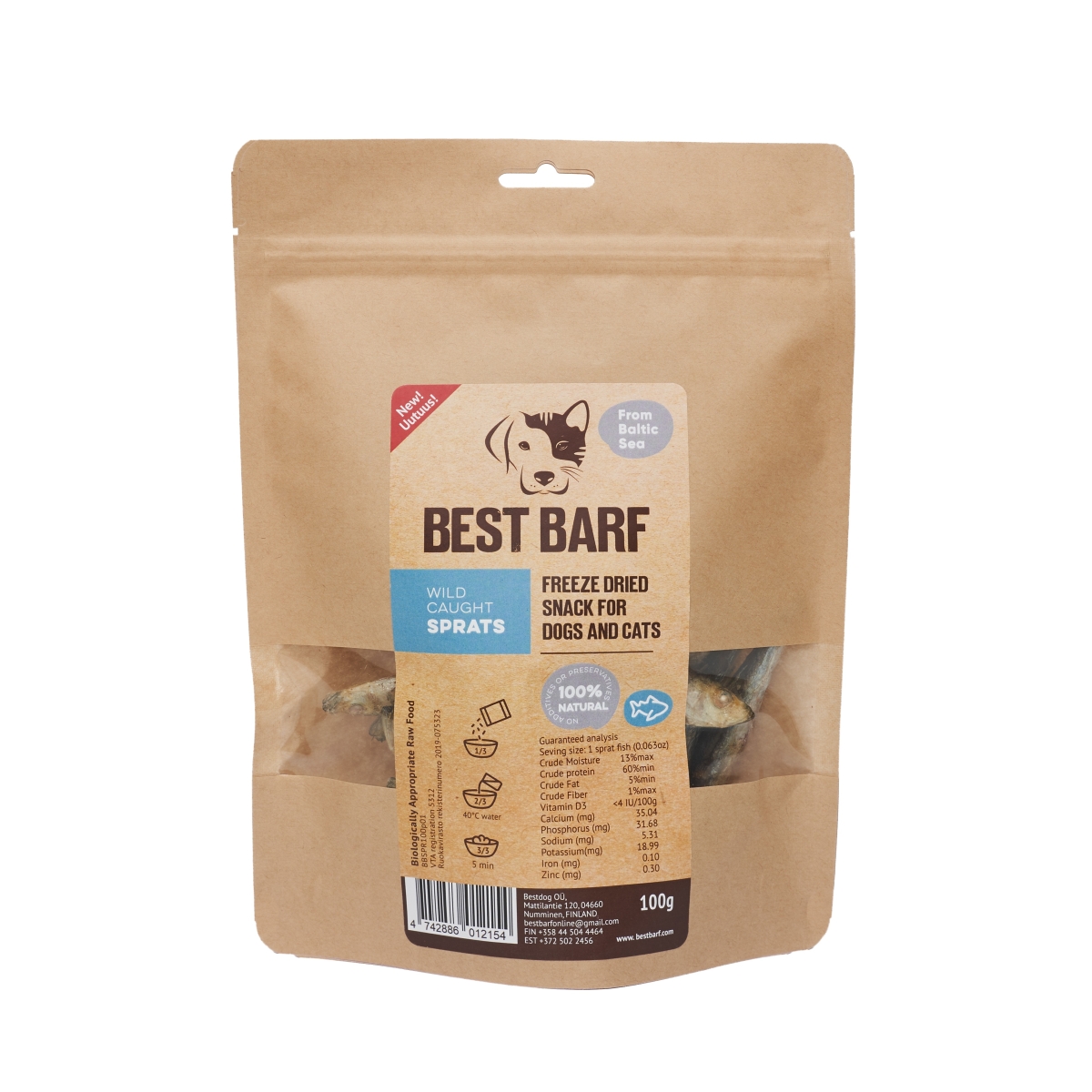 BEST BARF liofilizēts gardums, Baltijas brētliņa, 50g - Produkta attēls