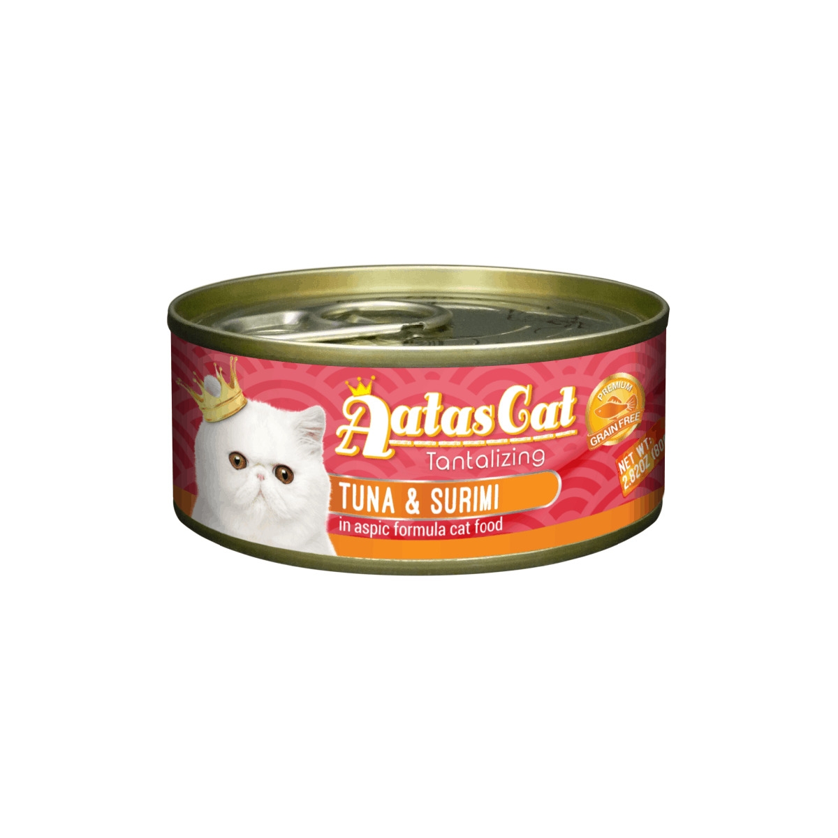 AATAS mitrā barība ar kārdinošu tunci un krabju nūjiņām,kaķiem  80g - Produkta attēls