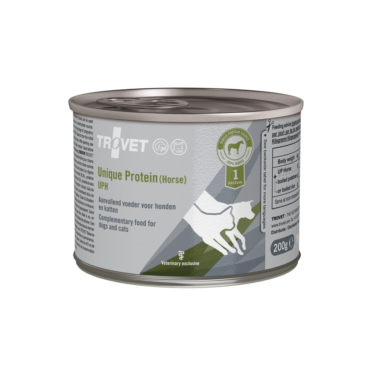 TROVET Unique Protein mitrā barība suņiem/kaķiem, zirgs, 200g - Produkta attēls