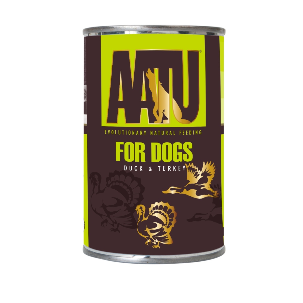 AATU mitrā barība suņiem, pīle/tītars, 400 g - Produkta attēls