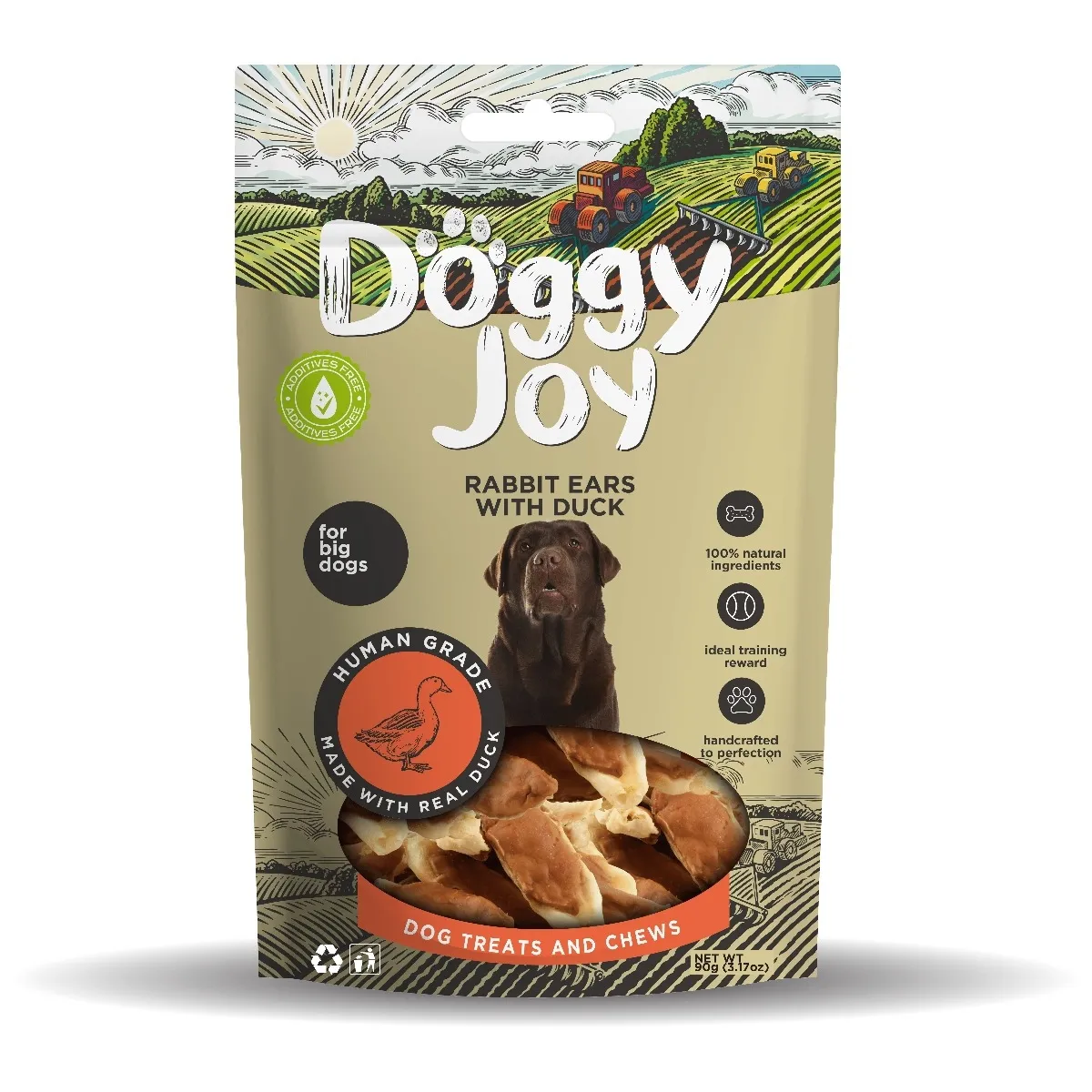 Doggy Joy trušu ausis ar pīli suņiem, 90g - Produkta attēls