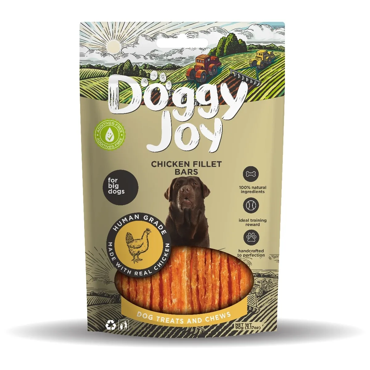 Doggy Joy vistas filejas nūjiņas suņiem, 90g - Produkta attēls