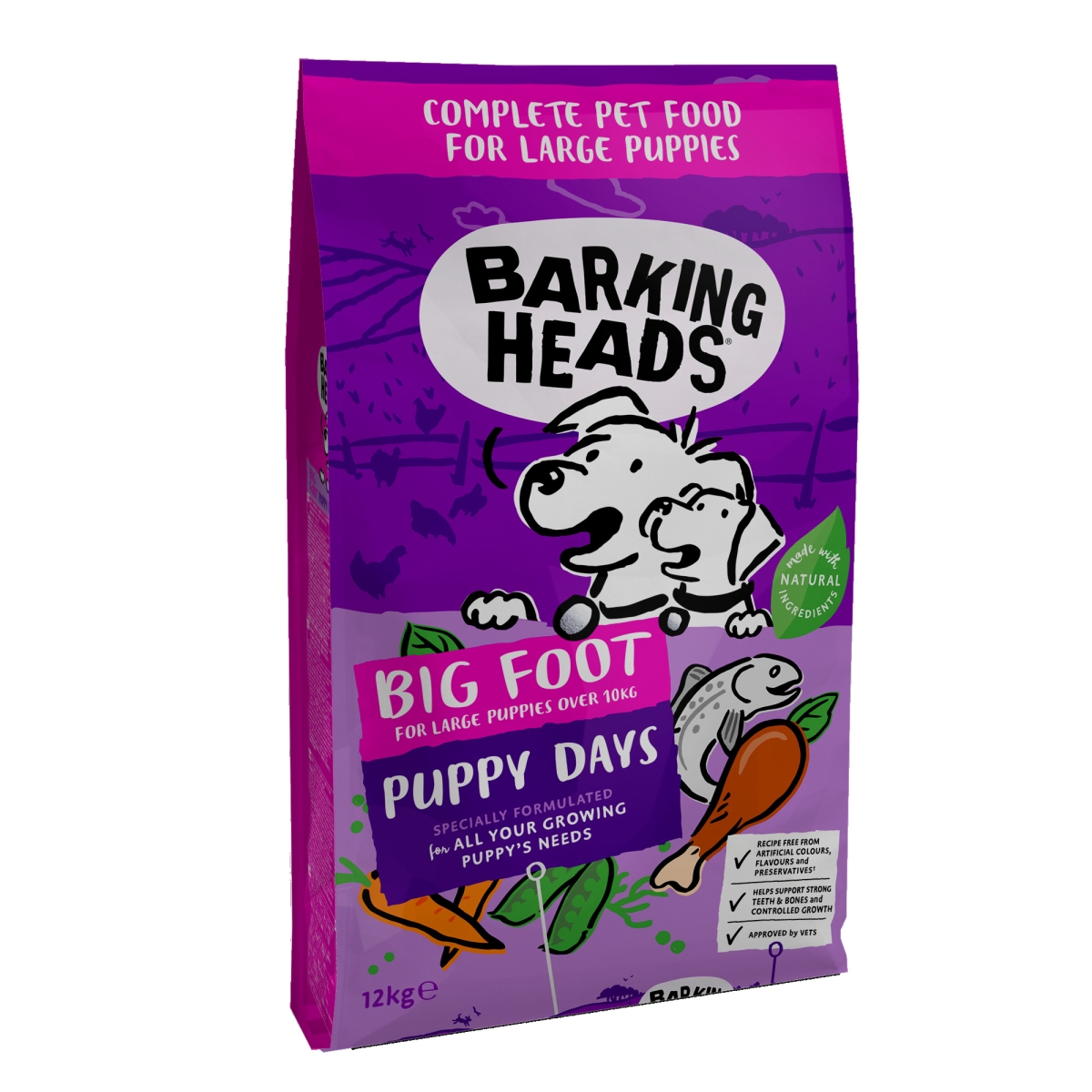 Barking Heads Puppy Days barība lielo šķirņu suņiem 12 kg