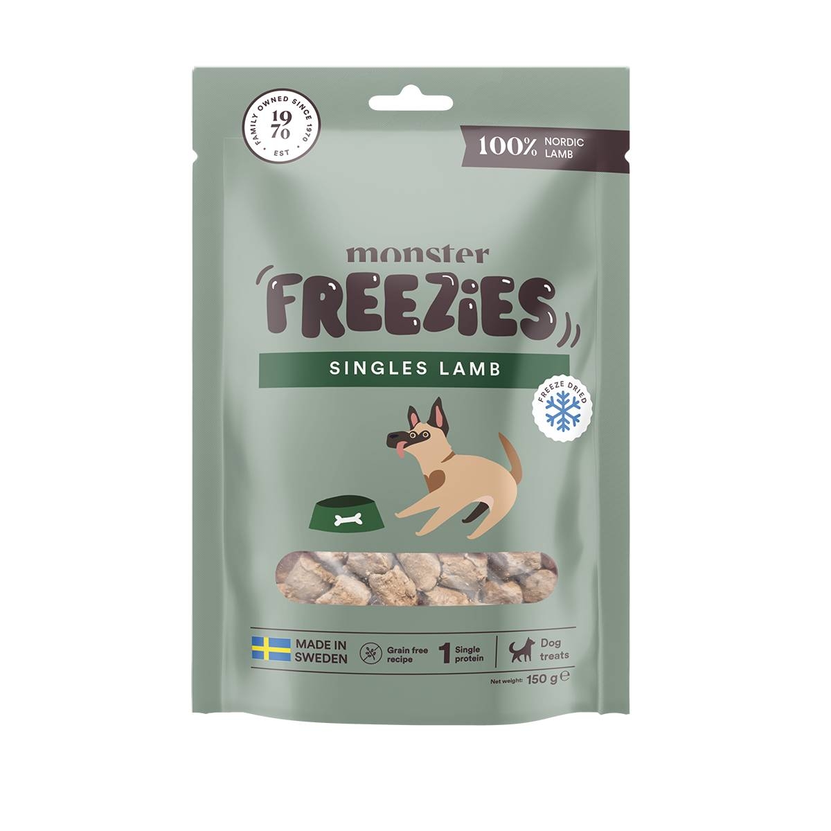 MONSTER liofilizēti gardumi suņiem, jērs, 150 g - Produkta attēls