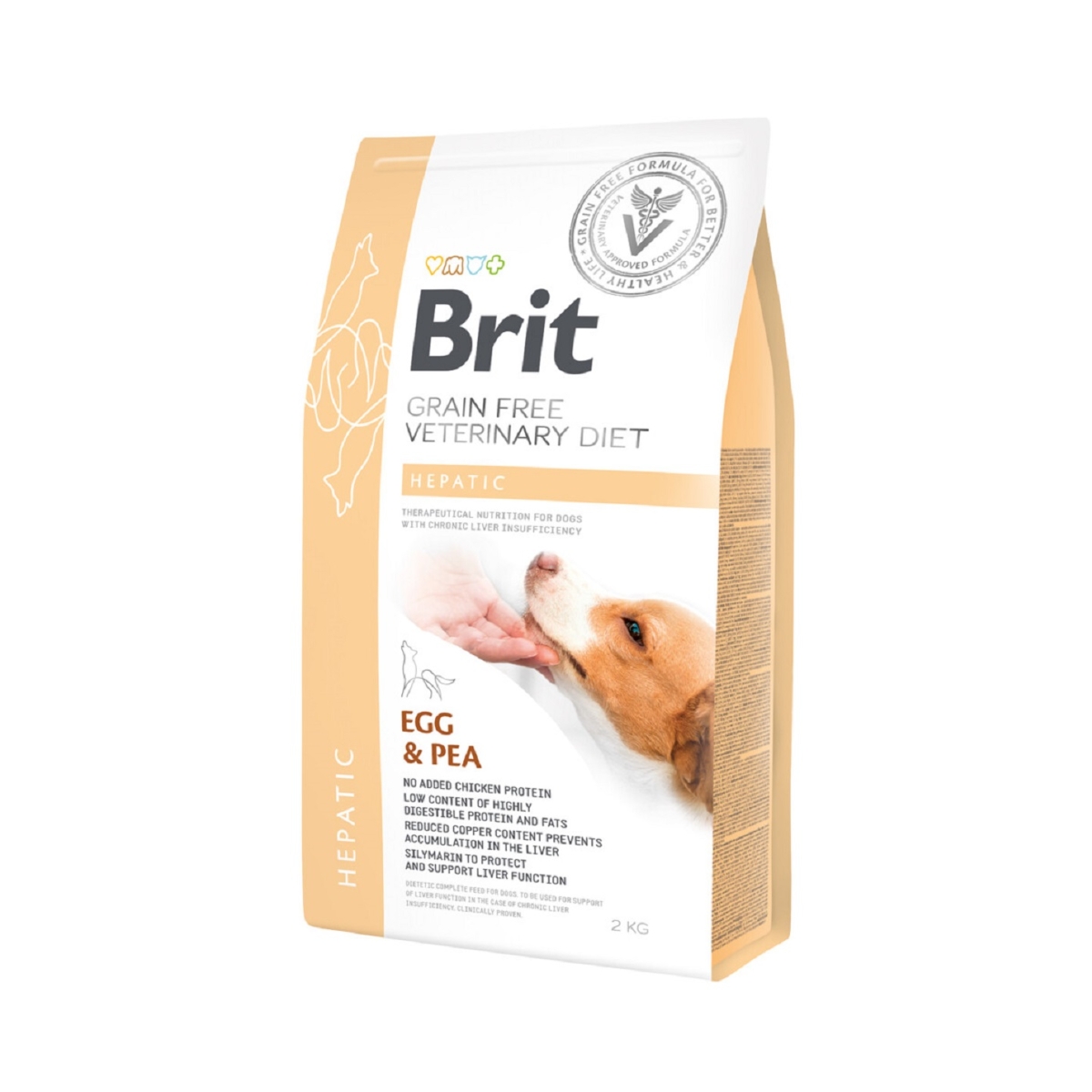 BRIT GF VD Hepatic sausā barība suņiem, olas/zirņi, 2kg - Produkta attēls