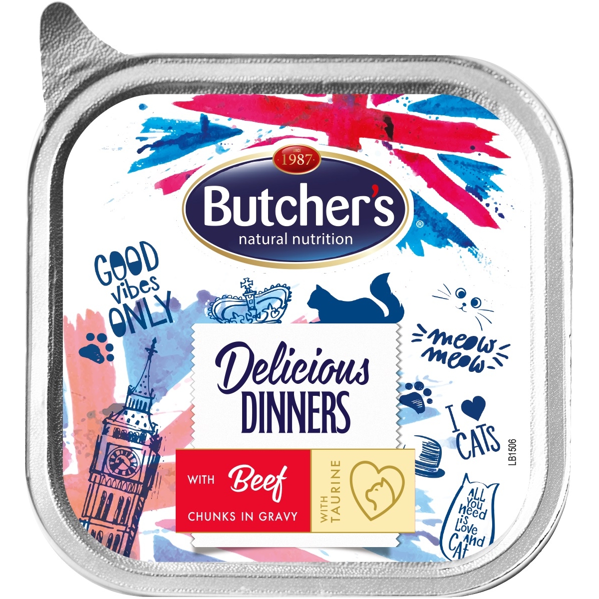 BUTCHER'S Delicious Dinners liellopa gaļas gab.mērcē 100g, kaķiem - Produkta attēls