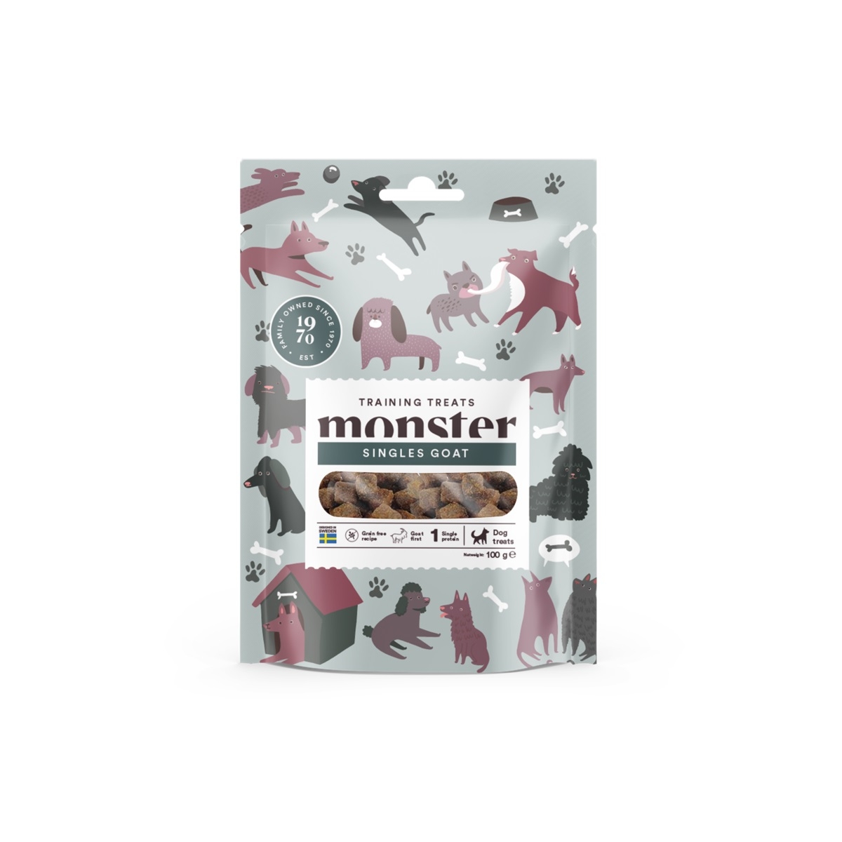MONSTER gardumi suņiem, kaza, 100g - Produkta attēls