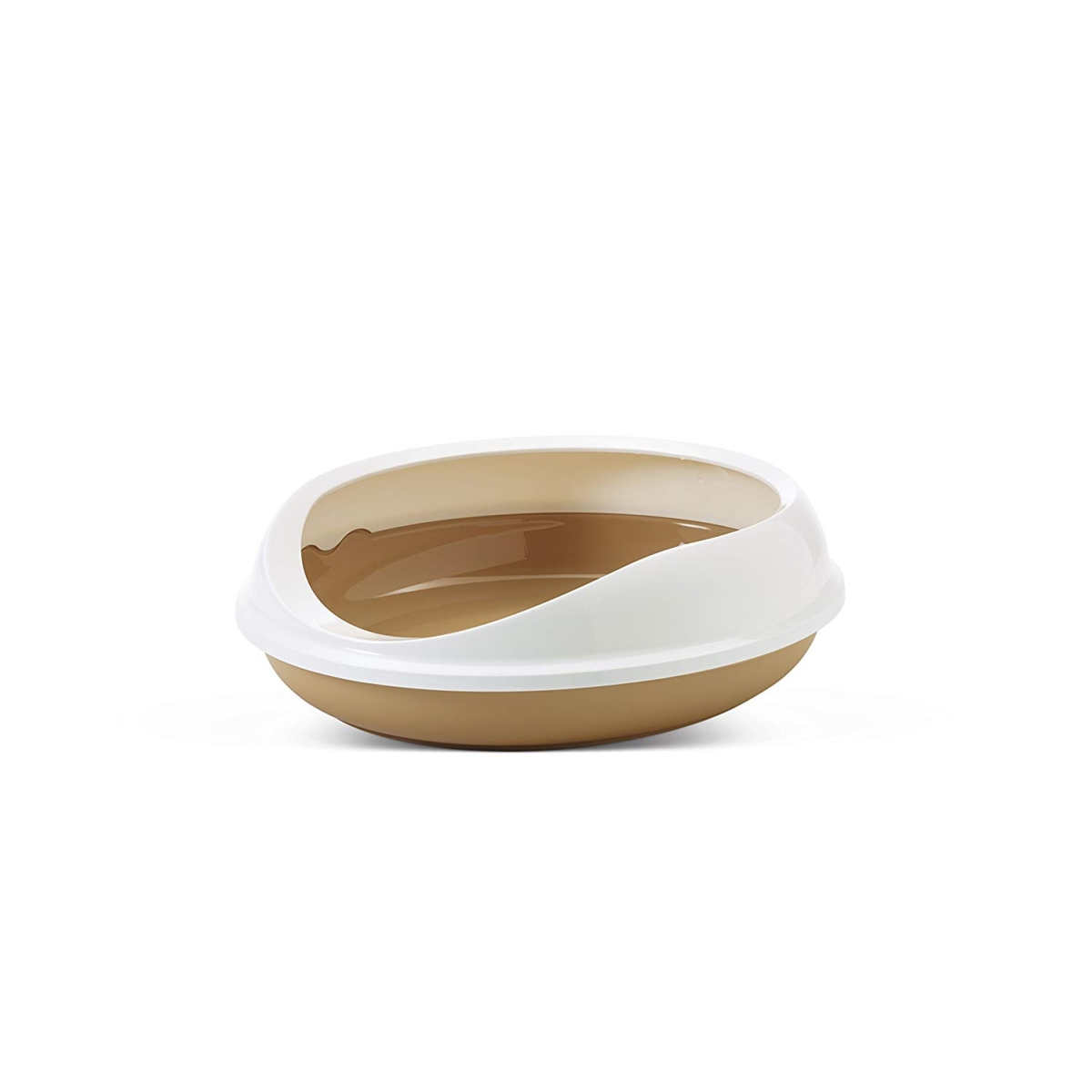 Savic Figaro ovāla tualete kaķiem balta-bronzas brūna 55X48,5X15,5 cm - Produkta attēls