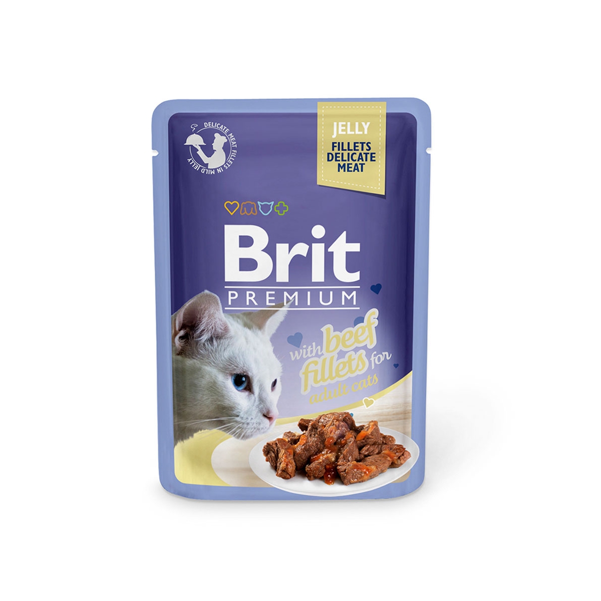 BRIT Premium mitrā barība kaķiem, liellops želejā, 85g - Produkta attēls