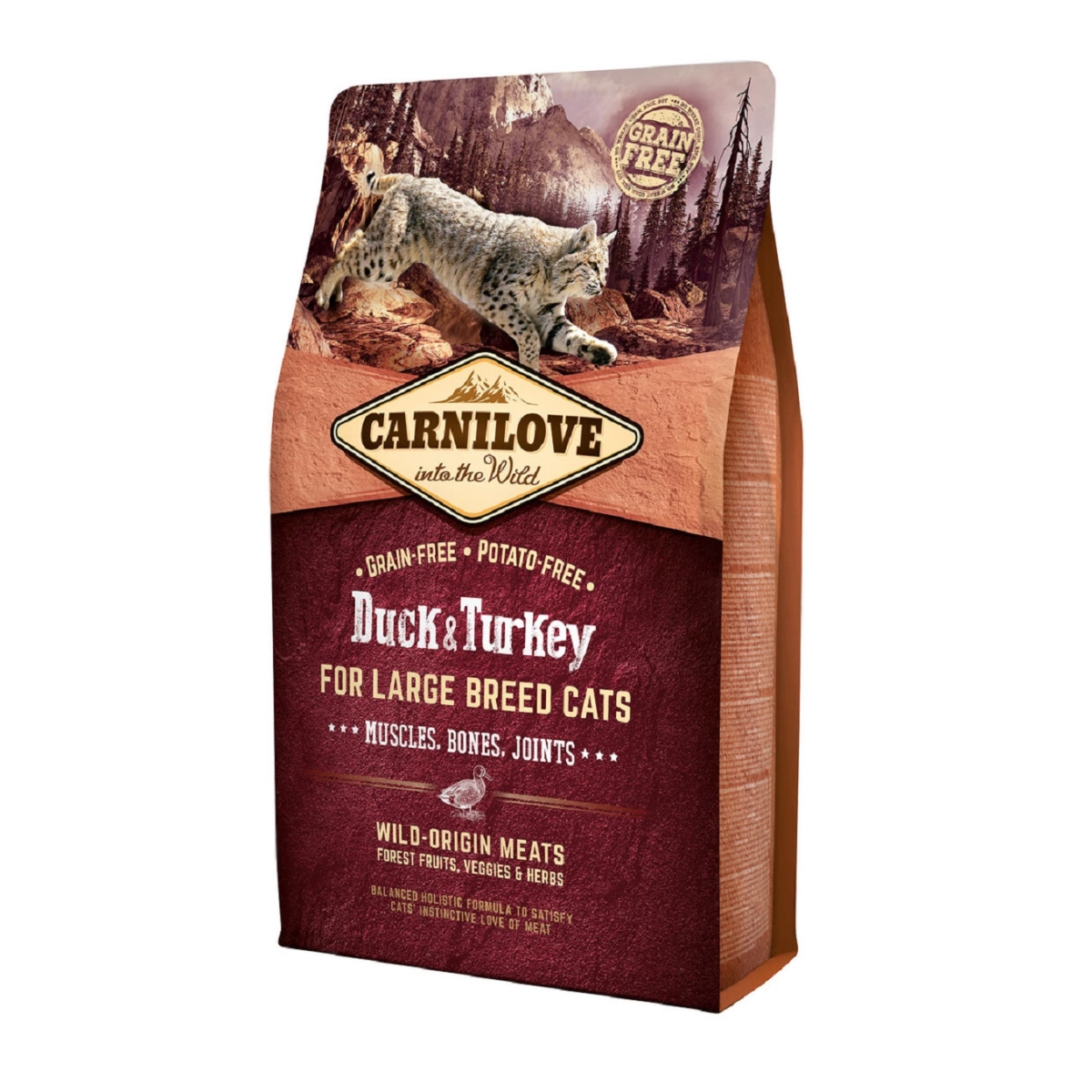 CARNILOVE Large sausā barība kaķiem, pīle/tītars, 2kg - Produkta attēls