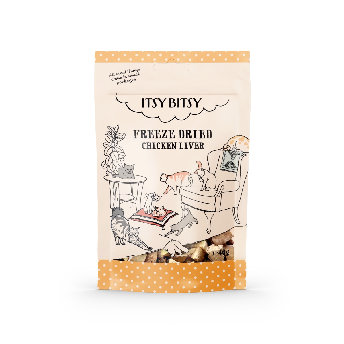 ITSY BITSY Liofilizēti kārumi kaķiem, vistu aknas, 40g - Produkta attēls