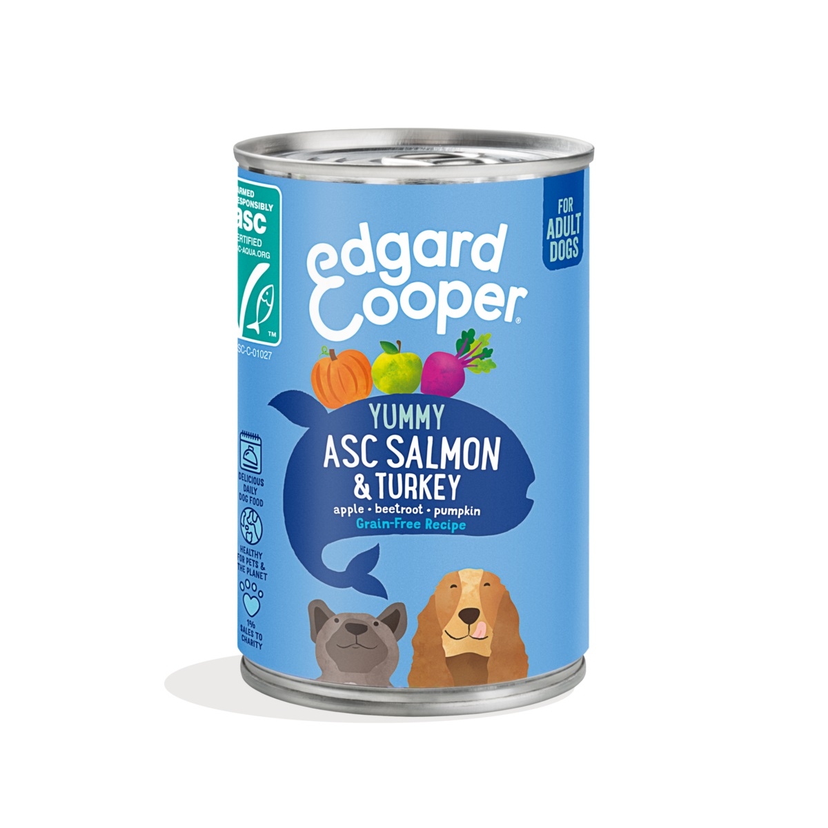 EDGARD COOPER mitrā barība suņiem, tītars/lasis, 400g - Produkta attēls