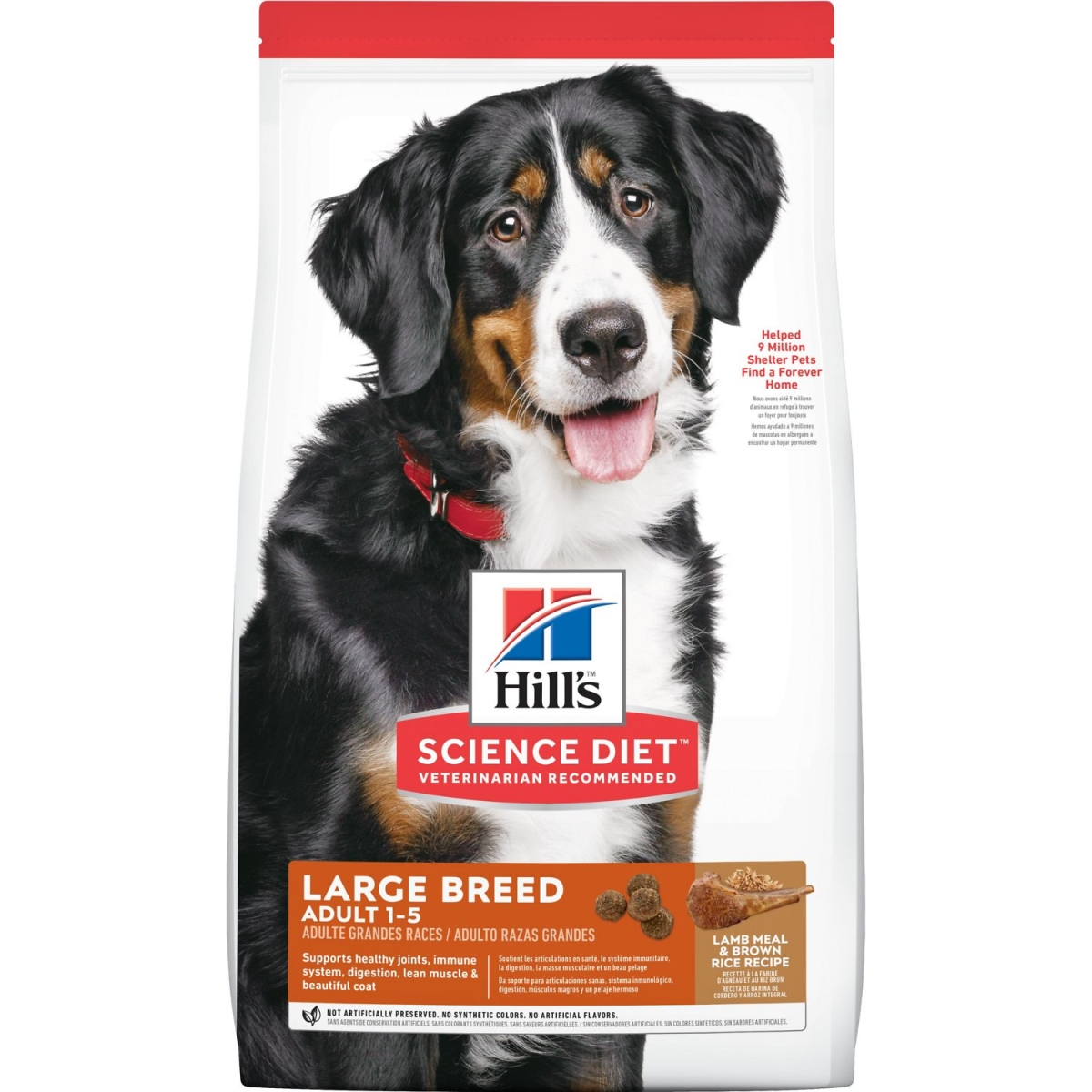 *HILLS KOERA TÄISSÖÖT SUUR TÕUG LAMMAS/RIIS 14,5KG - Produkta attēls