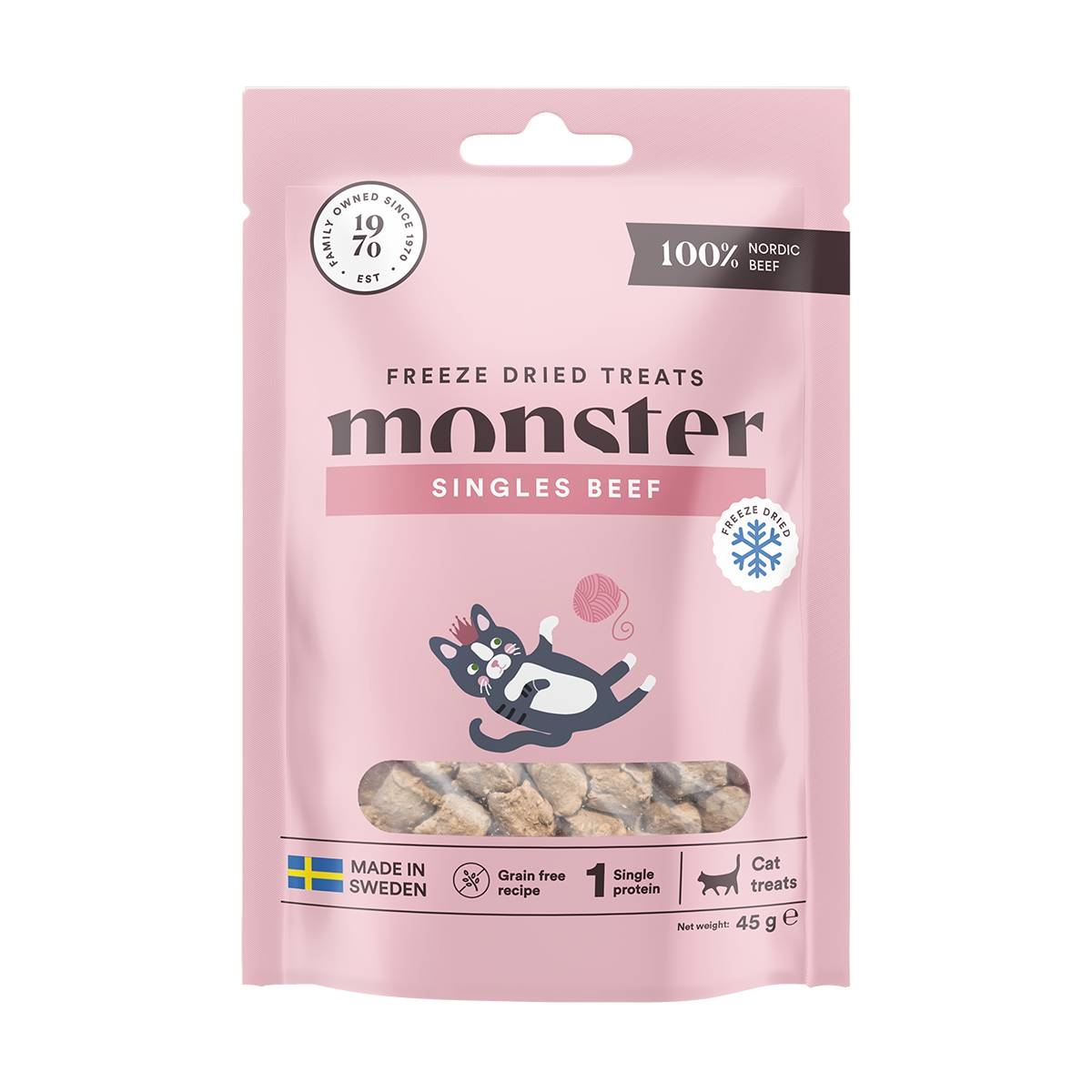 MONSTER liofilizēts kārums kaķiem, liellops, 45g - Produkta attēls