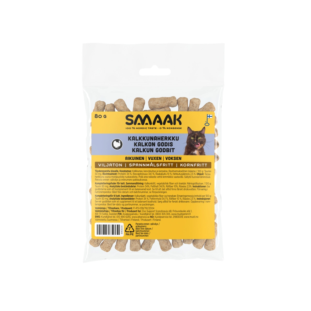 SMAAK gardumi kaķiem, tītars, 80g - Produkta attēls