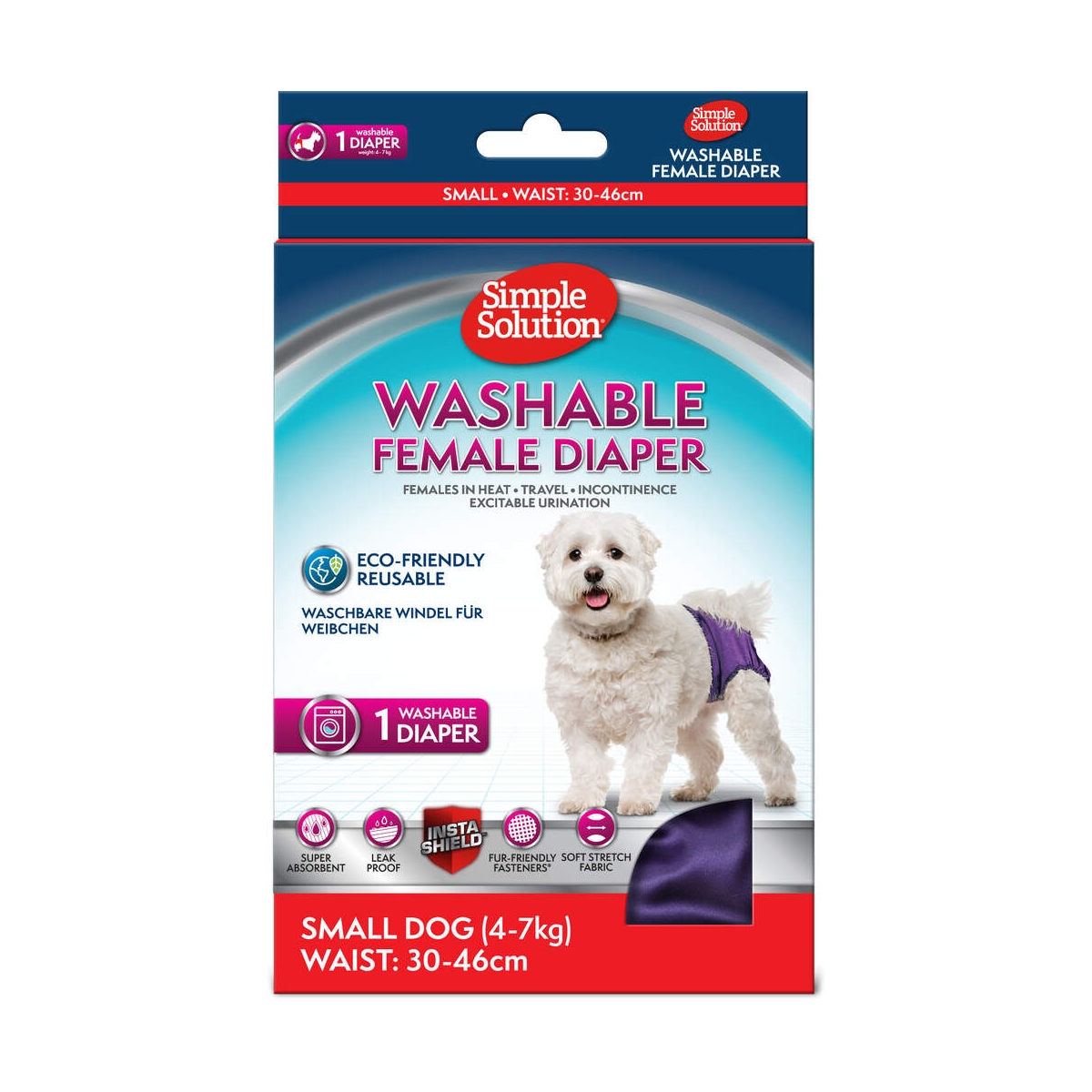 SIMPLE SOLUTION Autiņbiksītes suņu meitenēm, mazgājamas, S - Produkta attēls