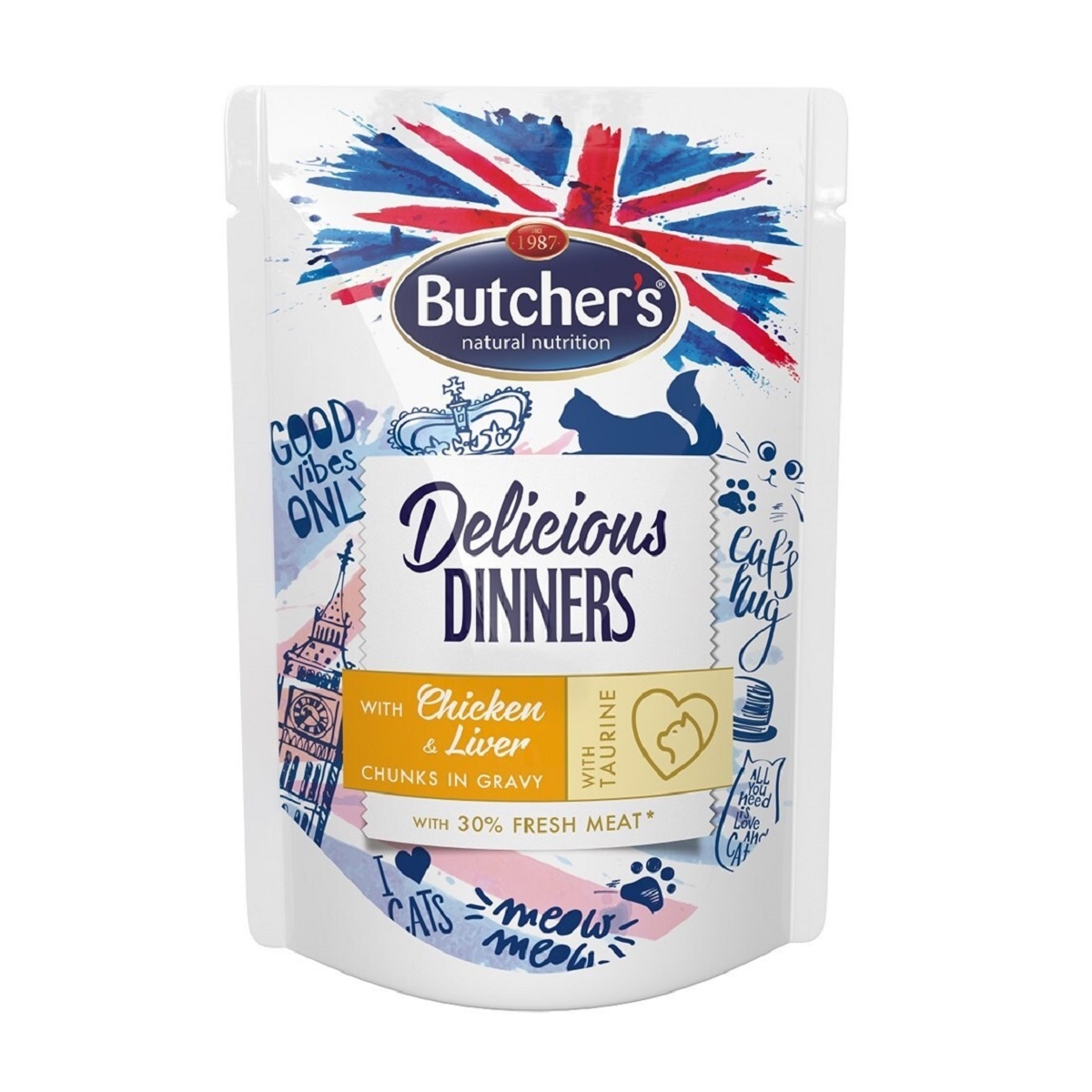 Butchers Delic. Dinner vistas gaļa/aknas kaķiem, 100 g - Produkta attēls