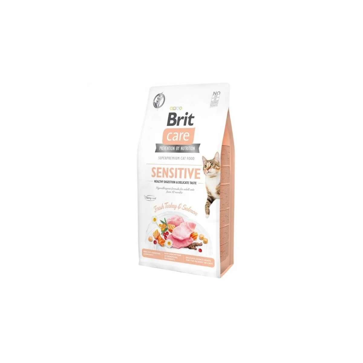 BRIT Care Sensitive sausā barība kaķiem tītars/lasis 7kg - Produkta attēls