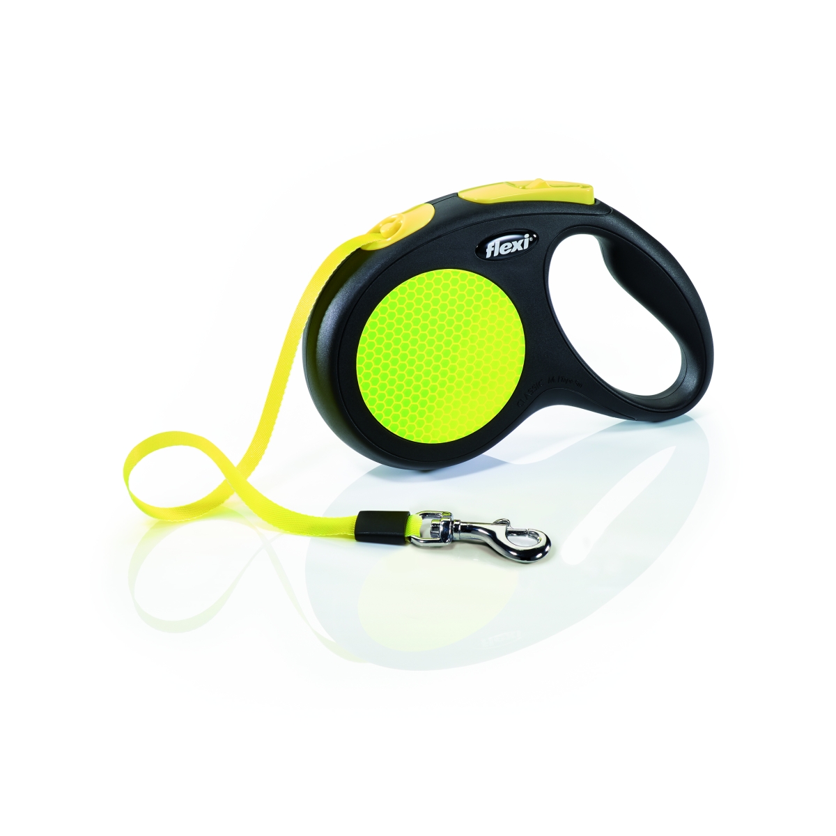 FLEXI Neon lentes veida pavada M/5m, dzeltena - Produkta attēls