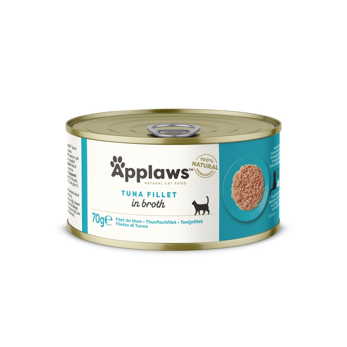 APPLAWS mitrā barība kaķiem, tunča fileja buljonā, 70g - Produkta attēls